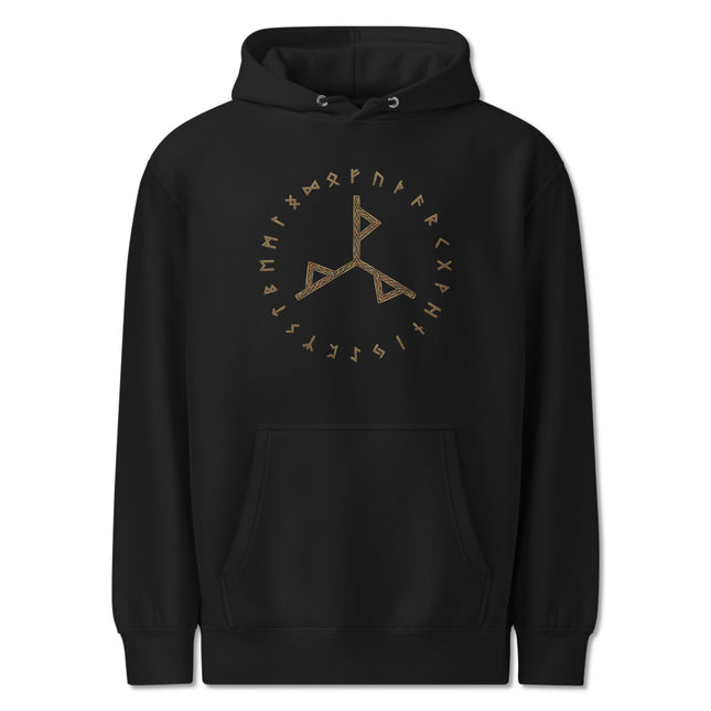 Norse Power Bind Rune Hoodie | Futhark Runes Circle Viking Pullover Hoodie