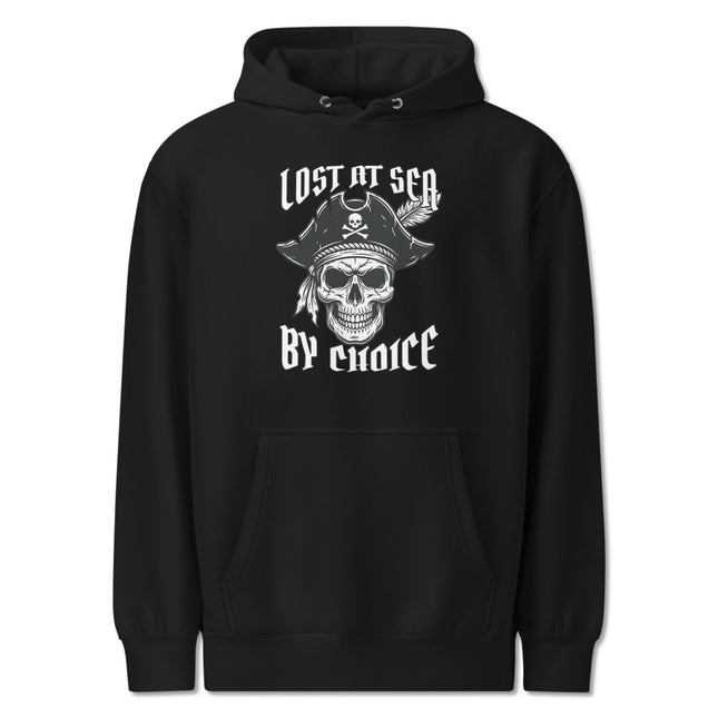 Lost At Sea By Choice Pirate Skull Hoodie, Nautical Rebel Freedom Pullover
