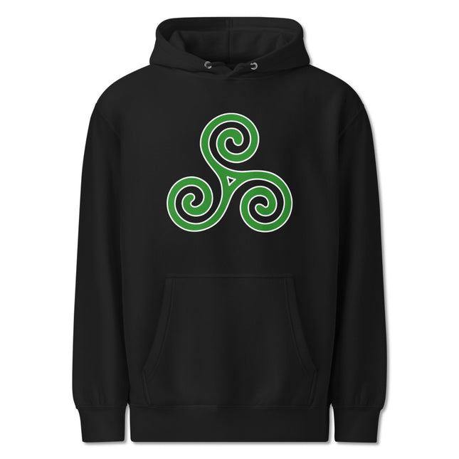 Celtic Triskelion Hoodie | Triple Spiral Triskele Symbol Unisex Pullover Fleece