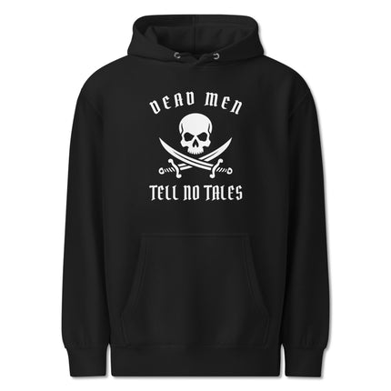 Dead Men Tell No Tales pirate skull and swords graphic pullover hoodie fleece.