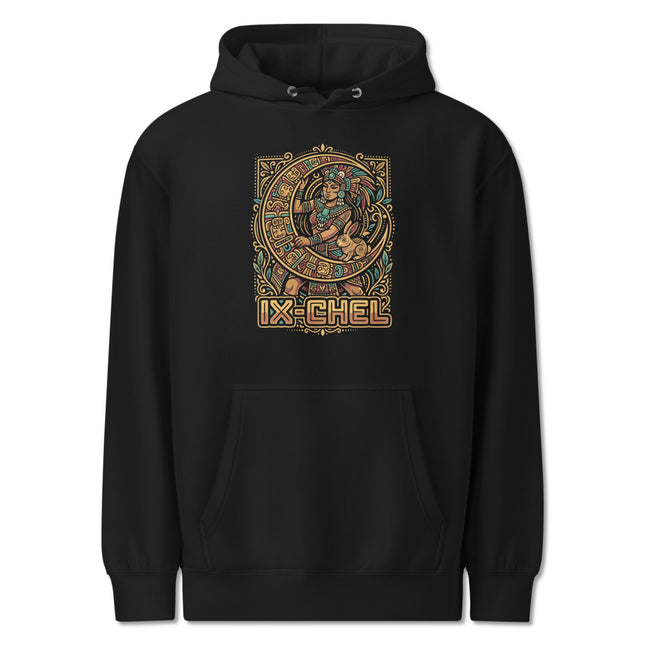 Ixchel Mayan Goddess Graphic Hoodie | Ancient Mesoamerican Art Style Pullover