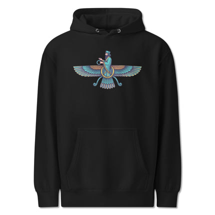 Persian Faravahar Hoodie - Zoroastrian Symbol Spiritual Art