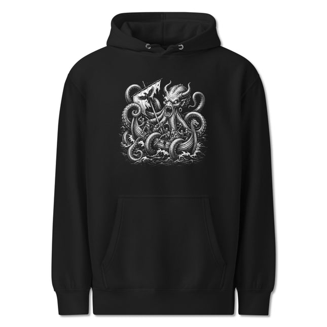 Kraken Viking Ship Hoodie | Sea Monster Mythical Unisex Pullover Hoodie