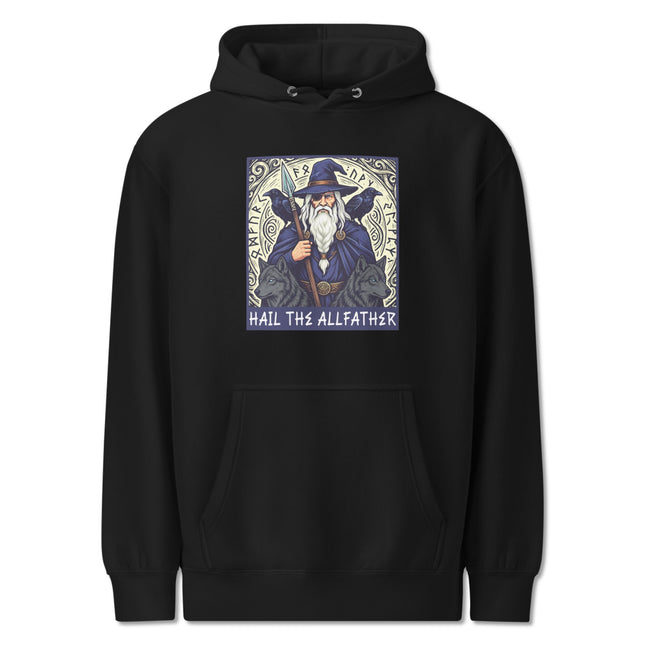 Hail The Allfather Odin Hoodie | Norse Viking Wolves Ravens Runes Pullover V1
