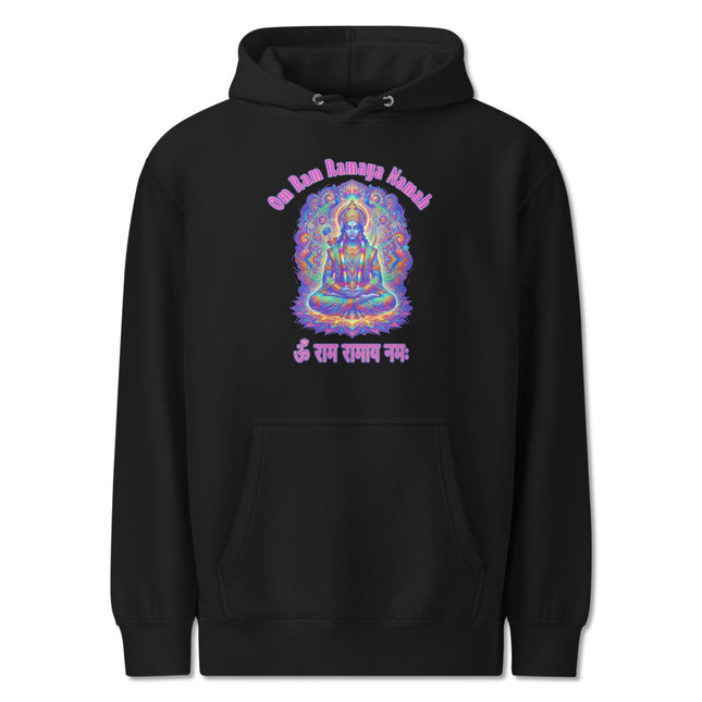 Lord Rama Psychedelic Hoodie | Om Ram Ramaya Namah Hindu Mantra Pullover Hoodie