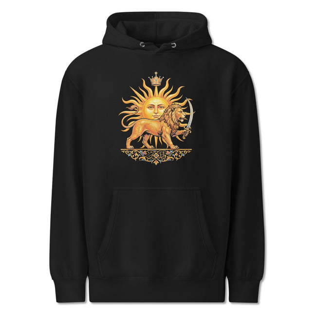Lion & Sun Shir-o-Khorshid Symbol Hoodie | Persian Iran Pullover Hoodie