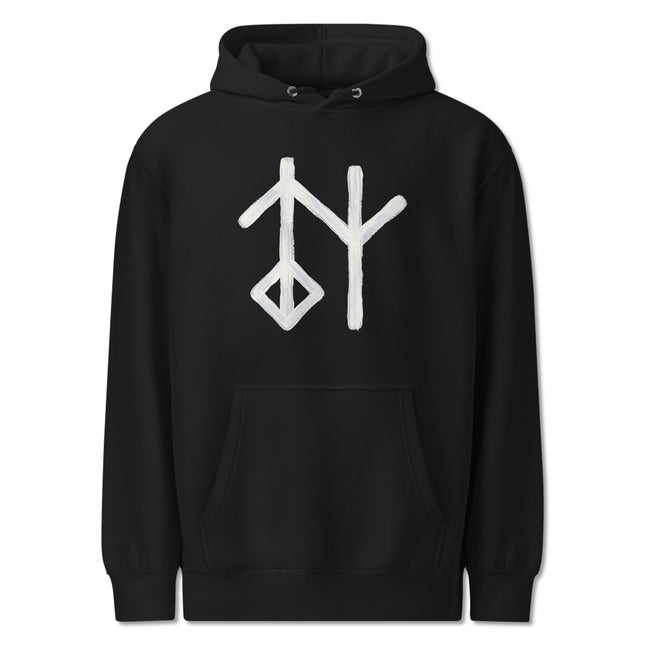 Wisdom Bind Rune Hoodie | Norse Mythology Galdrastafir Symbol Pullover Hoodie