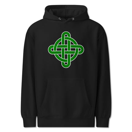 Celtic Knot graphic pullover hoodie featuring intricate Celtic knot designs for men and women.