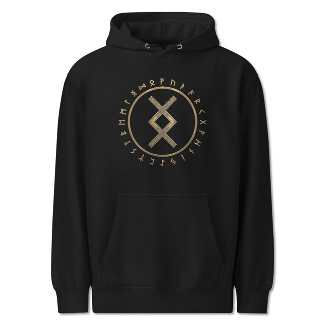 Inguz Rune & Futhark Circle Hoodie | Norse Viking Graphic Pullover Fleece