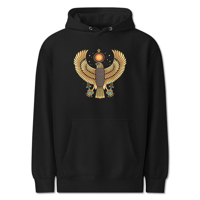 Egyptian God Ra Falcon Hoodie | Egyptian Art Graphic Print Unisex Pullover