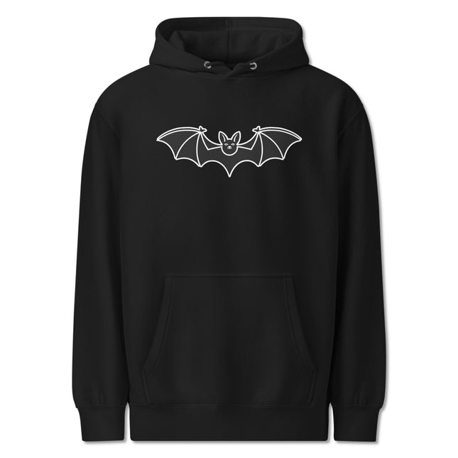 Flying Bat Hoodie | Unisex Gothic Graphic Print Pullover Fleece Sweatshirt