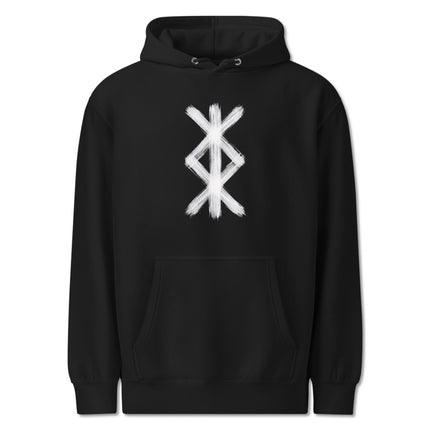 Protection Bind rune symbol pullover hoodie featuring Norse Viking runic designs.