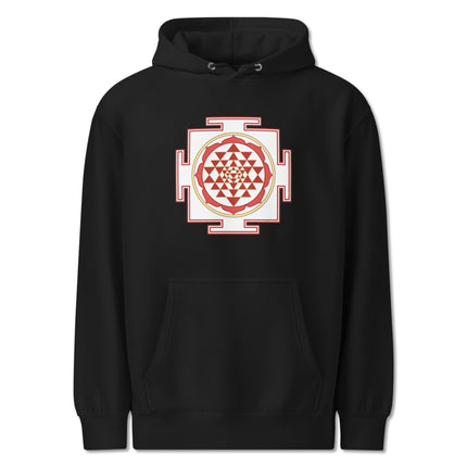 Sri Yantra Sacred Geometry Unisex Hoodie, Hindu Spiritual Symbol Pullover Hoodie