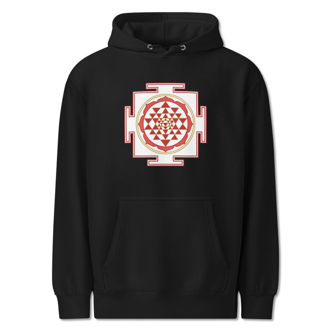 Sri Yantra Sacred Geometry Unisex Hoodie, Hindu Spiritual Symbol Pullover Hoodie