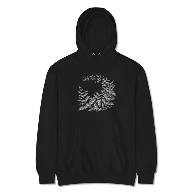 Bat Swarm Circle Hoodie | Gothic Animal Unisex Graphic Pullover Hoodie