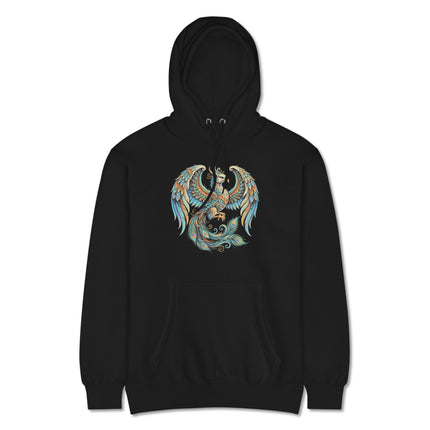 Homa Bird Mythology Hoodie | Vibrant Phoenix Graphic Unisex Pullover Hoodie