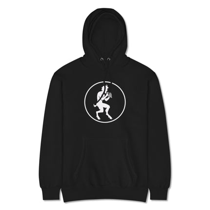 Pan satyr graphic hoodie featuring a flute player illustration on a unisex pullover sweatshirt.