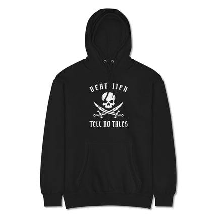 Dead Men Tell No Tales pirate skull and swords graphic hoodie pullover fleece.