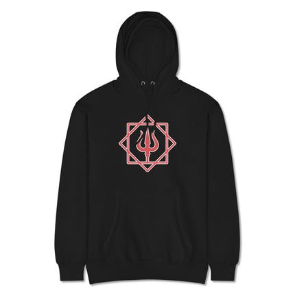 Trishula Symbol Hoodie | Shiva Trident Hindu Mythology Graphic Pullover Hoodie
