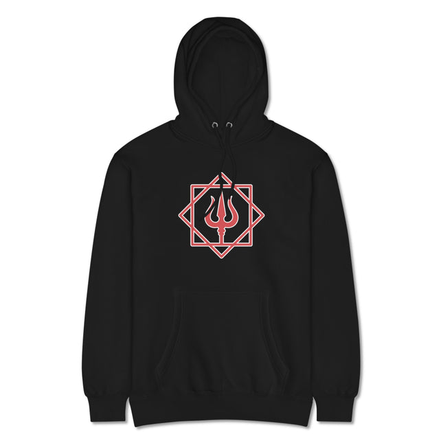 Trishula Symbol Hoodie | Shiva Trident Hindu Mythology Graphic Pullover Hoodie