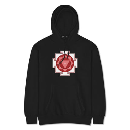Tara Yantra Sacred Geometry Hoodie | Red Spiritual Goddess Symbol Pullover