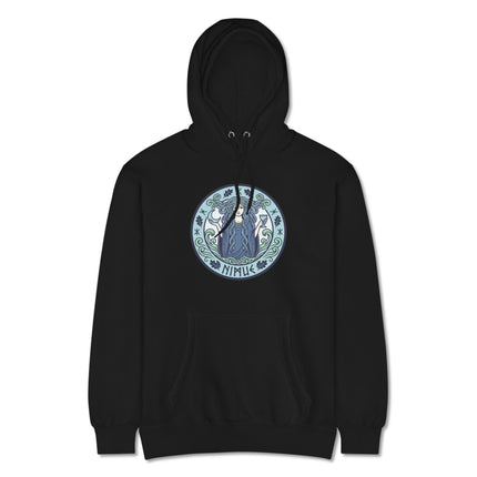 Nimue Lady of the Lake water spirit design hoodie featuring Arthurian legend artwork pullover.