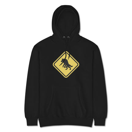 Werewolf Crossing Sign Hoodie | Monster Warning Unisex Pullover Hoodie