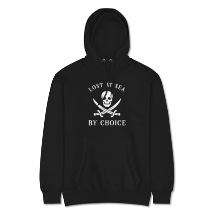 Pirate skull and sword nautical pullover hoodie sweatshirt design.