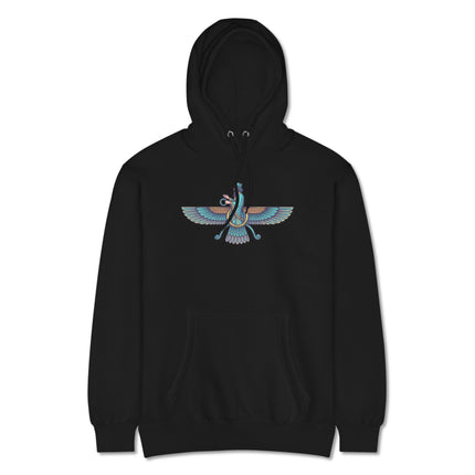 Persian Faravahar Hoodie - Zoroastrian Symbol Spiritual Art