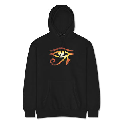 Fiery Eye of Ra ancient Egyptian sun god graphic pullover fleece hoodie print.