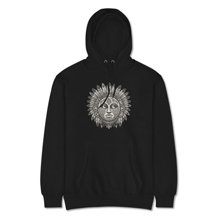 Tribal Lunar Mask Sacred Geometry Graphic Hoodie - Bohemian Style