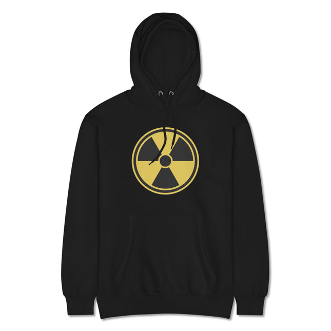 Radioactive Symbol Black Hoodie | Nuclear Hazard Warning Pullover Hoodie