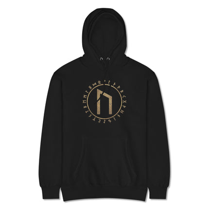 Gold Uruz Rune Elder Futhark Norse Mythology Viking pullover hoodie design.
