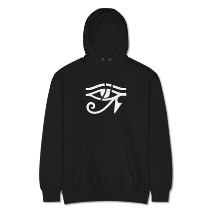 Eye of Ra symbol on an ancient Egyptian mythology pullover fleece hoodie.