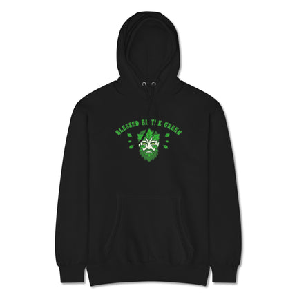 Green Man pagan earth spirit hoodie design featuring natural motif pullover art.