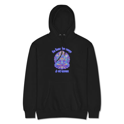 Om Namah Narayanaya Vishnu psychedelic mantra print pullover hoodie fleece.