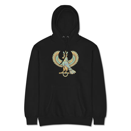 Persian Shahbaz Falcon Hoodie | Mythical Winged Bird Symbol Pullover Hoodie
