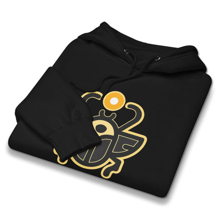 Khepri scarab beetle graphic print on unisex fleece pullover hoodie.
