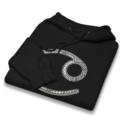 Intricate Cancer Zodiac Sign pullover hoodie featuring ornate astrology art for unisex wear.