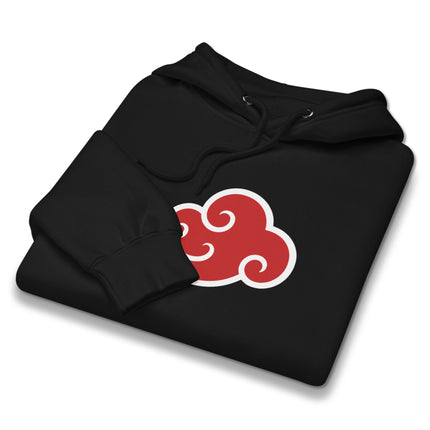 Unisex red lucky Chinese cloud hoodie featuring auspicious symbols of good fortune.