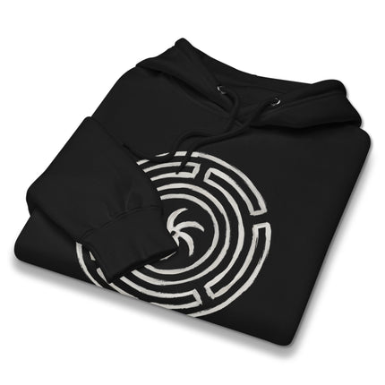 Hekate's Wheel Strophalos pagan goddess design on a witchy pullover hoodie.