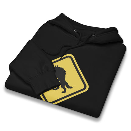 Werewolf Crossing Sign Hoodie | Monster Warning Unisex Pullover Hoodie