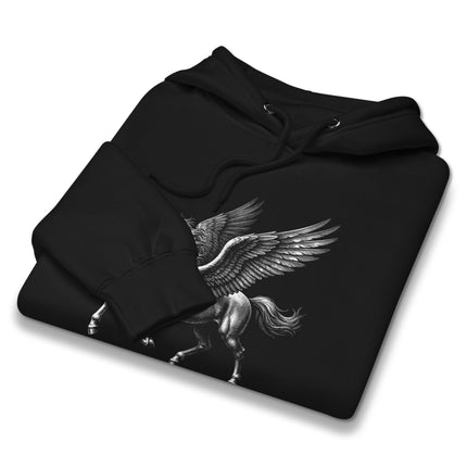 Pegasus Winged Horse Hoodie | Greek Mythology Fantasy Graphic Pullover Fleece