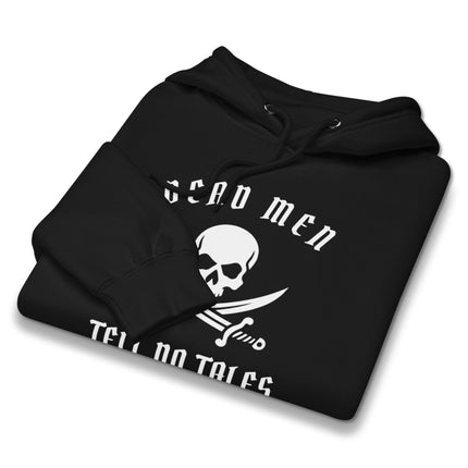 Dead Men Tell No Tales pirate skull and sword graphic pullover fleece hoodie.