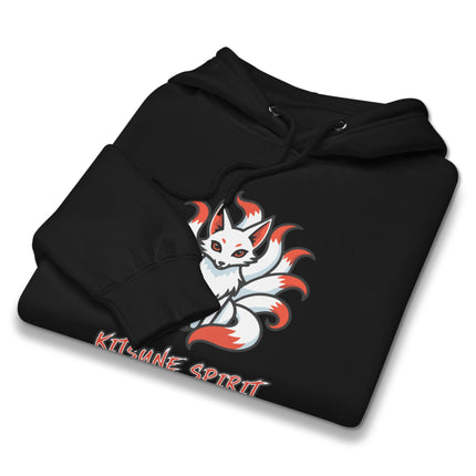 Kitsune nine-tailed fox japanese folklore spirit pullover hoodie design.
