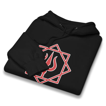 Trishula Symbol Hoodie | Shiva Trident Hindu Mythology Graphic Pullover Hoodie