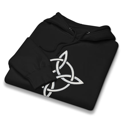 Celtic knot hoodie featuring the Witch's Knot protection graphic and magic symbol pullover fleece.