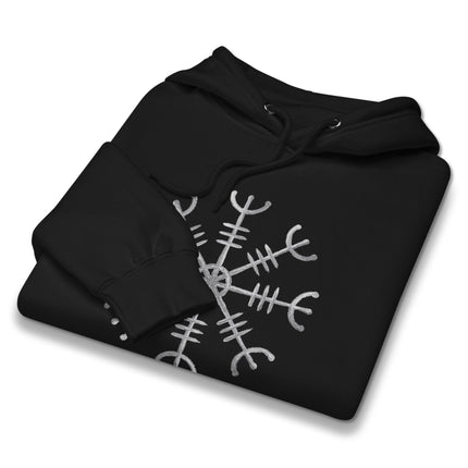 Aegishjalmur Helm of Awe hoodie featuring Norse Viking warrior protection design.