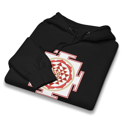 Sri Yantra Sacred Geometry Unisex Hoodie, Hindu Spiritual Symbol Pullover Hoodie