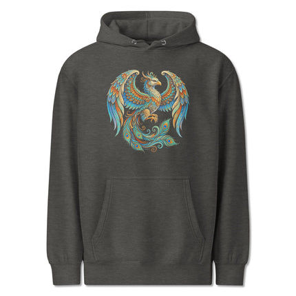 Homa Bird Mythology Hoodie | Vibrant Phoenix Graphic Unisex Pullover Hoodie